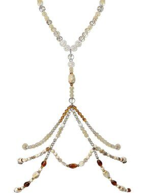Bohemian Beaded Body Chain Jewelry, Multi-Strand Waist Necklace, Festival